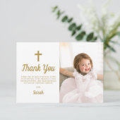 バプテスマ《キリスト教》洗礼式や命名式宗教的ピンクガール写真 サンキューカード (スタンド正面)