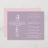 バプテスマ、《キリスト教》洗礼式や命名式招待状-ベビーガール招待状 招待状 (正面/裏面)