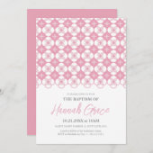 バプテスマ,《キリスト教》洗礼式や命名式招待状 – ベビーガール招待状 招待状 (正面/裏面)