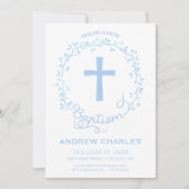 バプテスマ,《キリスト教》洗礼式や命名式招待状-男の赤ちゃん招待状 招待状 (正面)