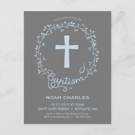 バプテスマ，《キリスト教》洗礼式や命名式招待状-男の赤ちゃん招待状 招待状