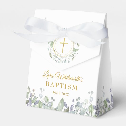 バプテスマ《キリスト教》洗礼式や命名式緑の葉 フェイバーボックス (正面サイド)