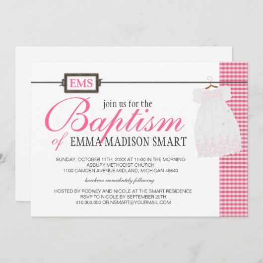 バプテスマ,《キリスト教》洗礼式や命名式,献身招待状 招待状 (正面/裏面)