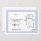 バプテスマ·コンポジット·ブルー 招待状 (正面/裏面)
