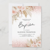 バプテスマ パンパスグラス ピンク 誕生 招待状 (正面)