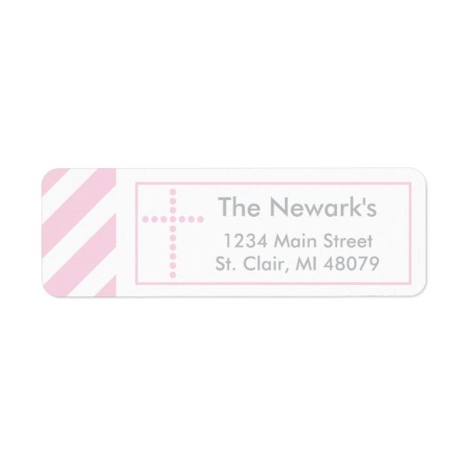 バプテスマ |ピンククロス住所 シール (正面)