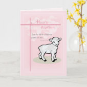 バプテスマ，ピンク，姪，ラム カード (黄色い花)