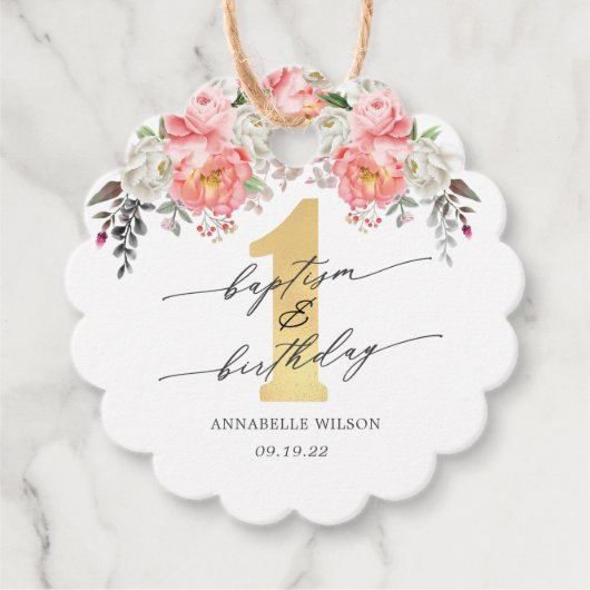 バプテスマ&ファースト誕生日ありがとう フェイバータグ (正面)