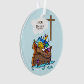 バプテスマ・ボーイ・ノアの箱舟、かわいい動物パーソナライズされた オーナメント (正面)