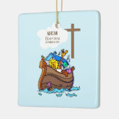 バプテスマ・ボーイ・ノアの箱舟、かわいい動物パーソナライズされた セラミックオーナメント (左)