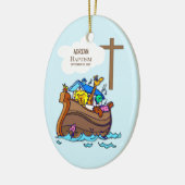 バプテスマ・ボーイ・ノアの箱舟、かわいい動物パーソナライズされた セラミックオーナメント (左)