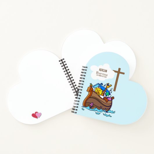 バプテスマ・ボーイ・ノアの箱舟、かわいい動物パーソナライズされた ノートブック (内部)