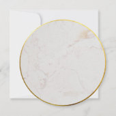 バプテスマ 偽物の金箔 大理石 書道 ラウンド 招待状 (裏面)