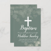 バプテスマ《写真》ぼけ味ライト献身《キリスト教》洗礼式や命名式 招待状 (正面/裏面)
