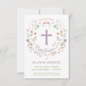 バプテスマ、女の子のための《キリスト教》洗礼式や命名式招待状カスタマイズ- 招待状 (正面)