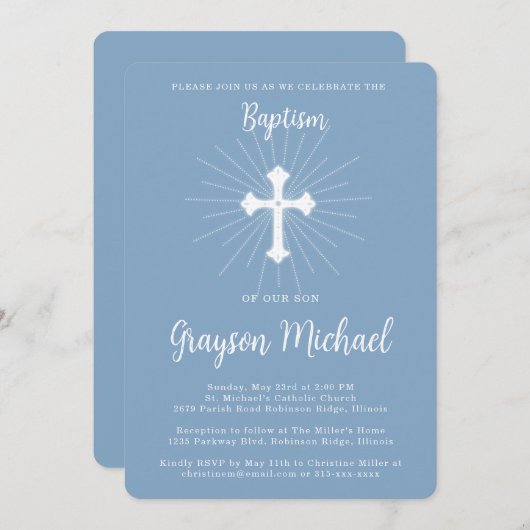 バプテスマ 招待状 (正面/裏面)