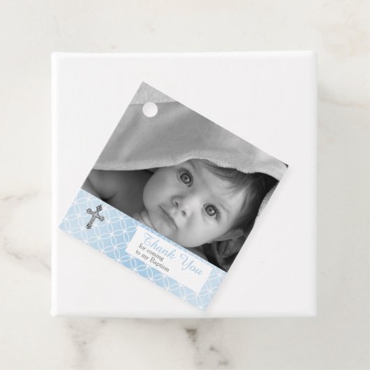 バプテスマ |男の子の永遠リングや輪が写真を交差 フェイバータグ (インサイチュ)