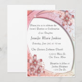 バプテスマ、確認お祝い招待状 招待状 (正面/裏面)