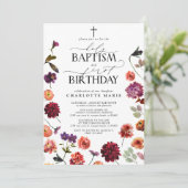 バプテスマ&第1バースデーウォーターカラーフローラ 招待状 (スタンド正面)