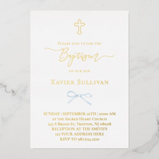 バプテスマ 箔招待状 (正面)