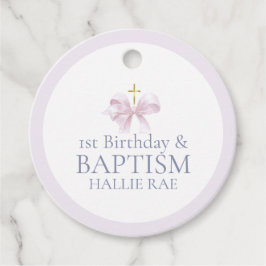 バプテスマ&誕生日サンキューピンク フェイバータグ