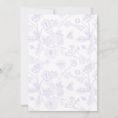 バプテスマ&誕生日薄紫ラベンダーの花 招待状 (裏面)