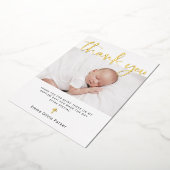 バプテスマ | 2枚のフォトサンキューカードゴールドフォイル 箔招待状 (回転した状態)