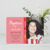 バプテスマLDSガールジオメトリックおもしろいサークル 招待状 (スタンド正面)