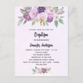 バプテスミレの花の緑の十字架 インビテーションポストカード (正面)