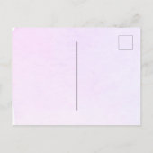 バプテスミレ紫の花が女の子を横切る インビテーションポストカード (裏面)