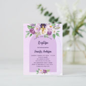 バプテスミレ紫の花が女の子を横切る インビテーションポストカード (スタンド正面)