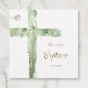 バプテスムグリーンは聖なる十字架のメッセージカード フェイバータグ