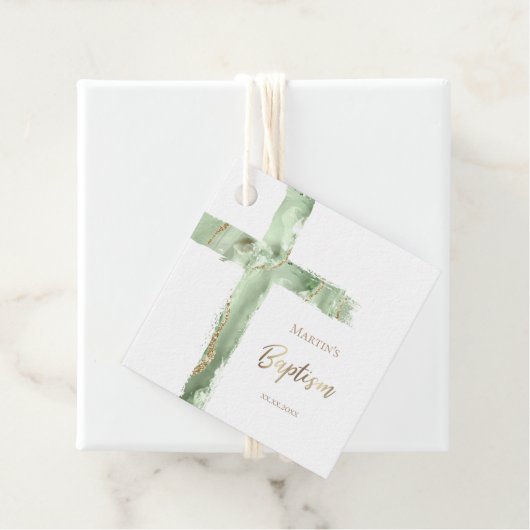 バプテスムグリーンは聖なる十字架のメッセージカード フェイバータグ (インサイチュ)