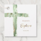 バプテスムグリーンは聖なる十字架のメッセージカード フェイバータグ (正面)