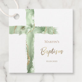 バプテスムグリーンは聖なる十字架のメッセージカード フェイバータグ