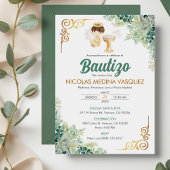 バプテスムグリーンスペインののインビタシオンボー葉ティソ 招待状