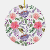 バプテスムデイトクリスチャンパープルフローラオーナメント セラミックオーナメント (裏面)