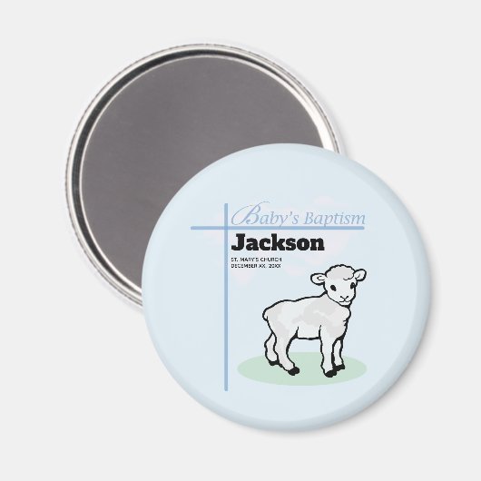 バプテスムブルーボーイラム、カスタマイズ可能 マグネット (正面/裏面)