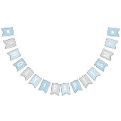 バプテスムブルー&グレー男の赤ちゃんお祝い バンティングフラッグ (全)