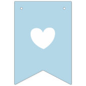 バプテスムブルー&グレー男の赤ちゃんお祝い バンティングフラッグ (第1の旗)