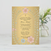 バプテスメアリーイエス金ゴールドステンドグラス 招待状 (スタンド正面)