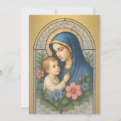 バプテスメアリーイエス金ゴールドステンドグラス 招待状 (裏面)