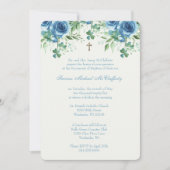 バプテスメアリーイエズブルーフローラシャームロック 招待状 (正面)