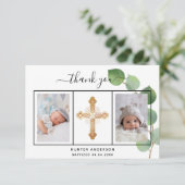 バプテスユーカリの緑の写真 サンキューカード (スタンド正面)