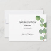 バプテスユーカリの緑の写真 サンキューカード (裏面)