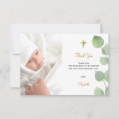 バプテスユーカリカスタムス写真白金ゴールド サンキューカード (正面)