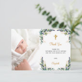 バプテスユーカリカスタムス写真白金ゴールド サンキューカード (スタンド正面)