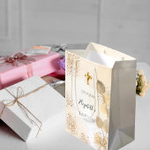 バプテスユーカリグリッターゴールデンモノグラム ミディアムペーパーバッグ