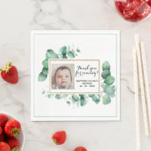 バプテスユーカリプスグリーンリー《キリスト教》洗礼式や命名式サンキューサンキュー スタンダードランチョンナプキン (インサイチュ)