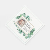 バプテスユーカリプスグリーンリー《キリスト教》洗礼式や命名式サンキューサンキュー スタンダードランチョンナプキン (角)